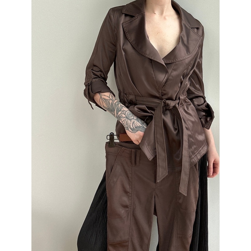 2 Piece Silky Jacket & Pants Set